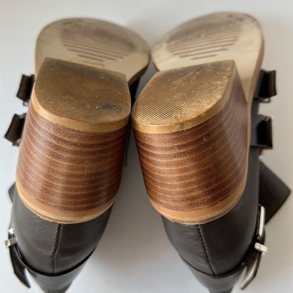 Sol Sana Genuine Leather Brown Side Zipper Three Buckle Bootie Size EU 36/US 5.5 - Picture 13 of 14